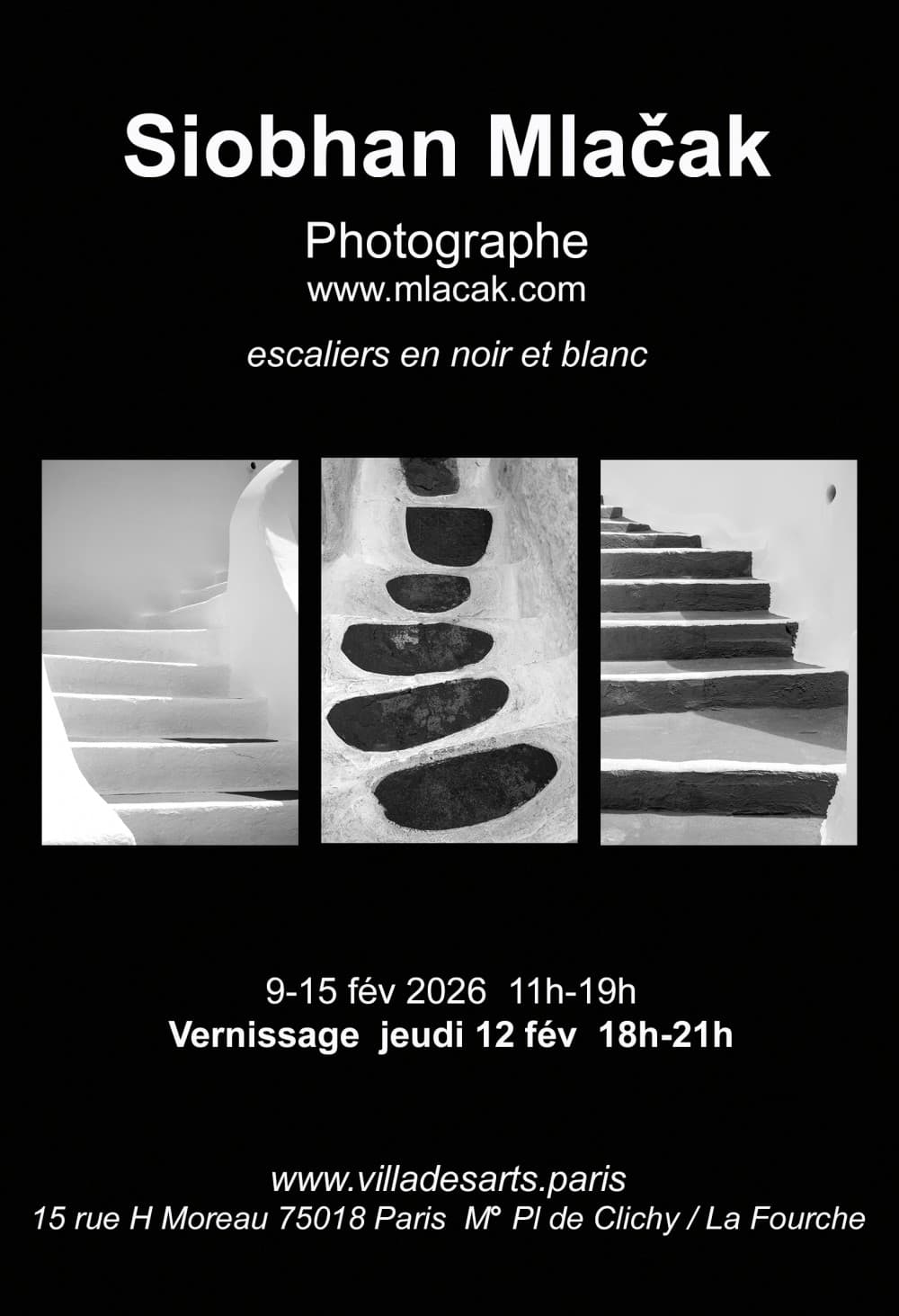 Escaliers en noir et blanc : Siobhan Mlacak